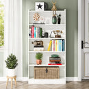 Axyaa 5-Layer White Modern Bookcase Storage Organizer Shelf