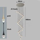 Axyaa Crystal Chandelier Stair Pendant Lamp Living Room Lighting