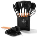 Axyaa 13Pcs Silicone Kitchen Utensils Set with Wooden Handles