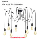 Axyaa Black Spider Chandelier: Vintage Industrial Pendant Light for Farmhouse Dining Room