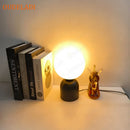 Axyaa Black Iron Glass Ball Table Lamps Nordic Bedroom Lighting