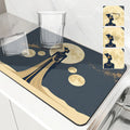 Axyaa Diatom Mud Kitchen Drain Pads - African Woman Design Absorbent Tableware Draining Mat