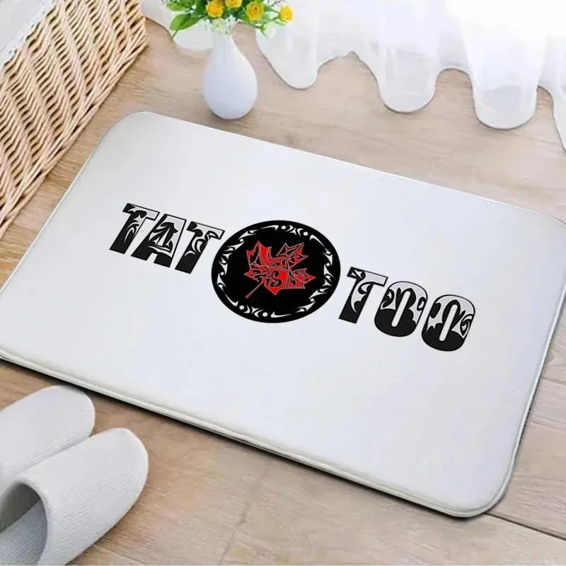 Axyaa Tattoo Shop Mat Indoor Welcome Door Mat Washable Non-Slip Absorbent Carpet