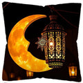 Axyaa Ramadan Crescent Moon Fasting Lamp Pillow Cover for Home Décor