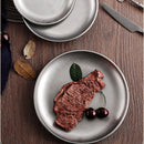 Axyaa Stainless Steel Industrial Cafe Tray - Retro Style Flat Barbecue Plate
