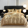 Axyaa High-Count Silky AB Jacquard European Four-Piece Bed Sheet