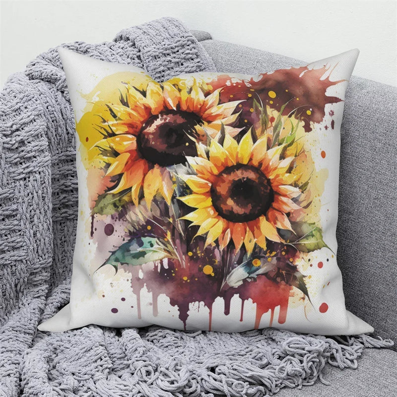 Sunflower Decorative Pillow Cover by Axyaa | Sofa, Car, Living Room Decoration