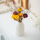 Axyaa White Ceramic Vases Set of 3 Handmade Terracotta Flower Pot Home Decor
