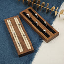 Axyaa Walnut Wood Double-Slot Ring Display Stand for Jewelry Ornaments