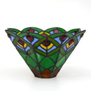 Stained Glass Peacock Lampshade, Handmade Phoenix Tail Design for Pendant Light - Axyaa