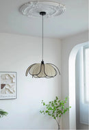 Axyaa Flower Petal Pendant Light: Handwoven Boho Modern Ceiling Lamp for Kitchen Bedroom