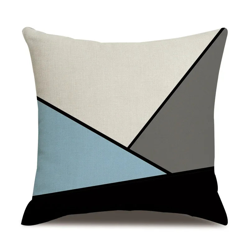 Axyaa Blue Deltoid Geometry Pillow Cover 45*45cm for Living Room, Bedroom, Sofa, Car