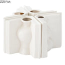 Axyaa Small Mouth Ceramic Vase for Flower Arrangement and Decoration