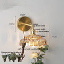 Axyaa Clear Glass LED Wall Light Fixture Modern Rotate Bedside Lamp