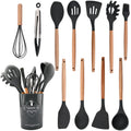 Silicone Kitchenware Utensil Set with Storage Box - Axyaa Branded Cooking Tools