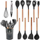 Silicone Kitchenware Utensil Set with Storage Box - Axyaa Branded Cooking Tools
