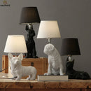 Axya Resin Dogs Table Lamp for Home Decor Lighting