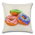 Axyaa Donuts Cushion Cover 45X45CM - Decorative Cotton Linen Pillow Case