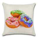 Axyaa Donuts Cushion Cover 45X45CM - Decorative Cotton Linen Pillow Case