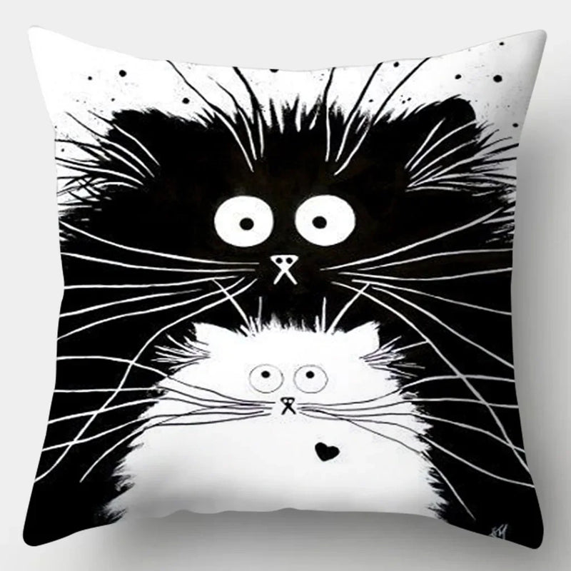 Watercolor Cat Pillowcase by Axyaa - 45cmX45cm Square Sofa Pillow - Loving Cat Design