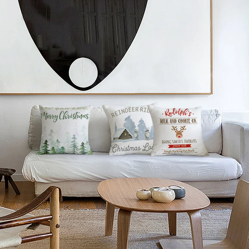 Axyaa Christmas Cushion Covers 45x45 - Modern Home Decor Pillowcases for Sofa, Couch, Bed