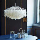 Axyaa Modern Luxury Shell Chandelier: Gold/Chrome Pendant Light for Living Room, Restaurant & Bedroom.