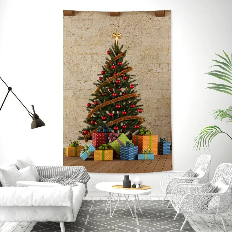 Axyaa Christmas Tree Tapestry Wall Hanging Holiday Decoration