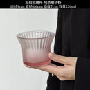 Axyaa Gradient Color Stripe Glass Cup for Coffee, Cold Drinks, Latte - 200ML