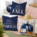 Axyaa Velvet Pumpkin Pillow Covers - Harvest Blue Gray, Thanksgiving Decor, Soft & Comfortable