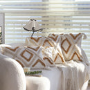 Axyaa Tufted Tassel Bohemian Cotton Pillow Cover - Geometric Throw Cushion Cover