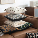 Axyaa Geometric Cut Velvet Pillow Cover 45x45cm Ivory Coffee Green Grey Luxe Décor