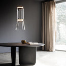 Axyaa Glass LED Ceiling Chandelier Clear Glass Pendant Lights for Living Room
