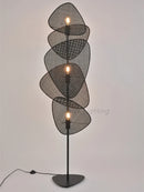 Axyaa Leaf Grid Rattan Screen Floor Lamp, French Designer Style