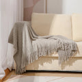 Axyaa Knitted Throw Blanket with Tassel - Summer Decor for Sofa & Bed