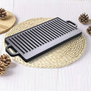 Axyaa Cast Iron Double-Sided Barbecue Tray with Striped Iron Plate