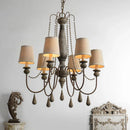Axyaa Retro Princess Chandelier: Wood Pendant Light for Living, Bedroom, Dining Room