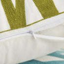 Axyaa Olive Green Yellow Floral Embroidery Pillow Cover 45x45cm Square Home Decoration