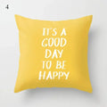 Axyaa Yellow Geometric Print Cushion Pillowcase - 45x45cm