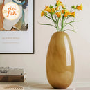 Axyaa Imitation Jade Glass Vase for Flowers Arrangement and Room Decoration