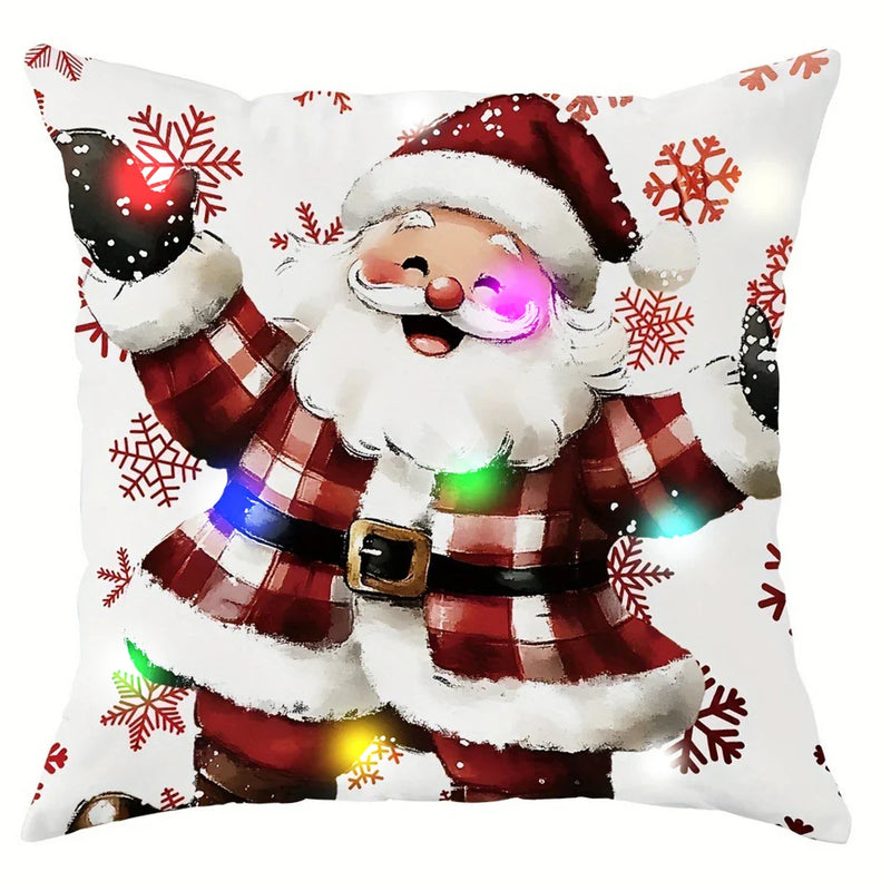Axyaa Christmas LED Luminous Pillowcase - Santa Claus Snowman Design