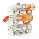Axyaa Stackable Water Bottle & Cup Organizer: Cabinet Fridge Pantry Kitchen Storage Rack