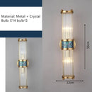 Axyaa Crystal Wall Sconce: Modern Gold Plated Metal Lamp for Bedroom, Living Room Lighting