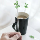 Axyaa Cactus Glass Stir Stick: Colorful, Long Handle for Cocktails, Juice, Coffee