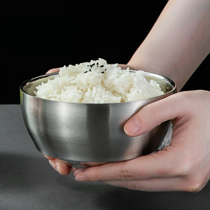 Axyaa Stainless Steel Thermal Insulated Rice Bowl Set
