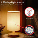 Axyaa Solid Wood LED Table Lamp for Bedroom Decor and Eye Protection