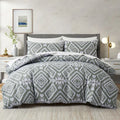 Geometric Boho Duvet Set + Pillowcase, 2/3pc Polyester Bedding, Single King Size, Axyaa Brand