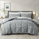 Geometric Boho Duvet Set + Pillowcase, 2/3pc Polyester Bedding, Single King Size, Axyaa Brand