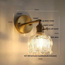 Axyaa Clear Glass Copper Wall Lights Nordic Modern Rotation Switch Lighting