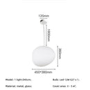 Axyaa White Glass LED Pendant Chandelier - Nordic Villa Stairs Cobble E27 Modern Design