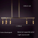 Axyaa Modern Bronze LED Chandelier with Crystal Accent